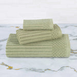 Soho Ribbed Cotton Absorbent 3 Piece Assorted Towel Set - Towel Set by Superior Brand