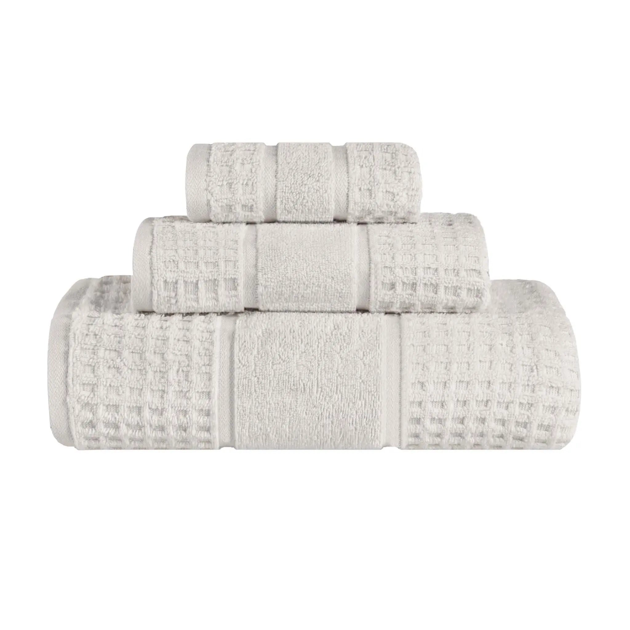Napa Zero Twist Cotton Solid Waffle Honeycomb 3 Piece Towel Set - Towel Set by Superior Brand