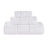 Napa Zero Twist Cotton Solid Waffle Honeycomb 3 Piece Towel Set - Towel Set by Superior Brand