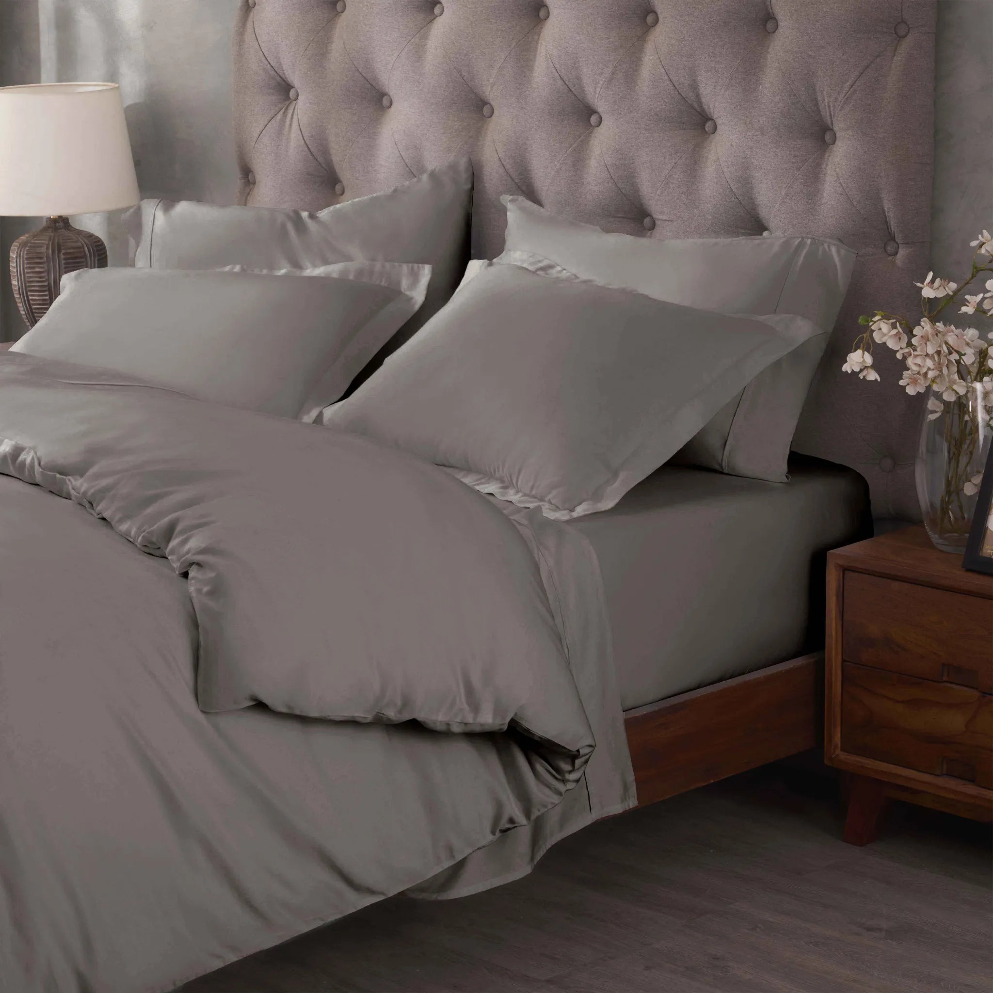 Egyptian Cotton 400 Thread Count Solid Luxury Duvet Cover Set - Egyptian Cotton Duvet Cover Set by Superior Brand