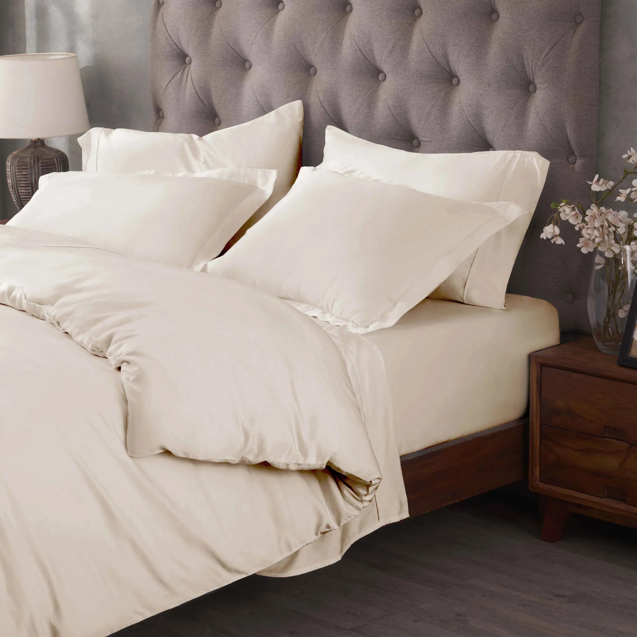 Egyptian Cotton 400 Thread Count Solid Luxury Duvet Cover Set - Egyptian Cotton Duvet Cover Set by Superior Brand