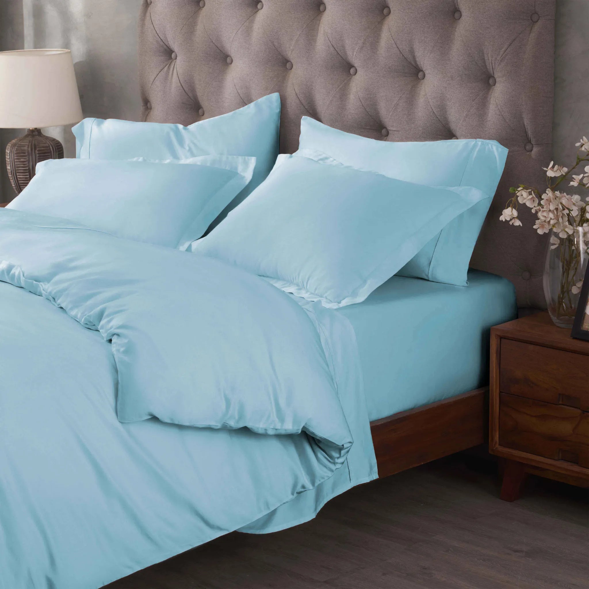 Egyptian Cotton 400 Thread Count Solid Luxury Duvet Cover Set - Egyptian Cotton Duvet Cover Set by Superior Brand