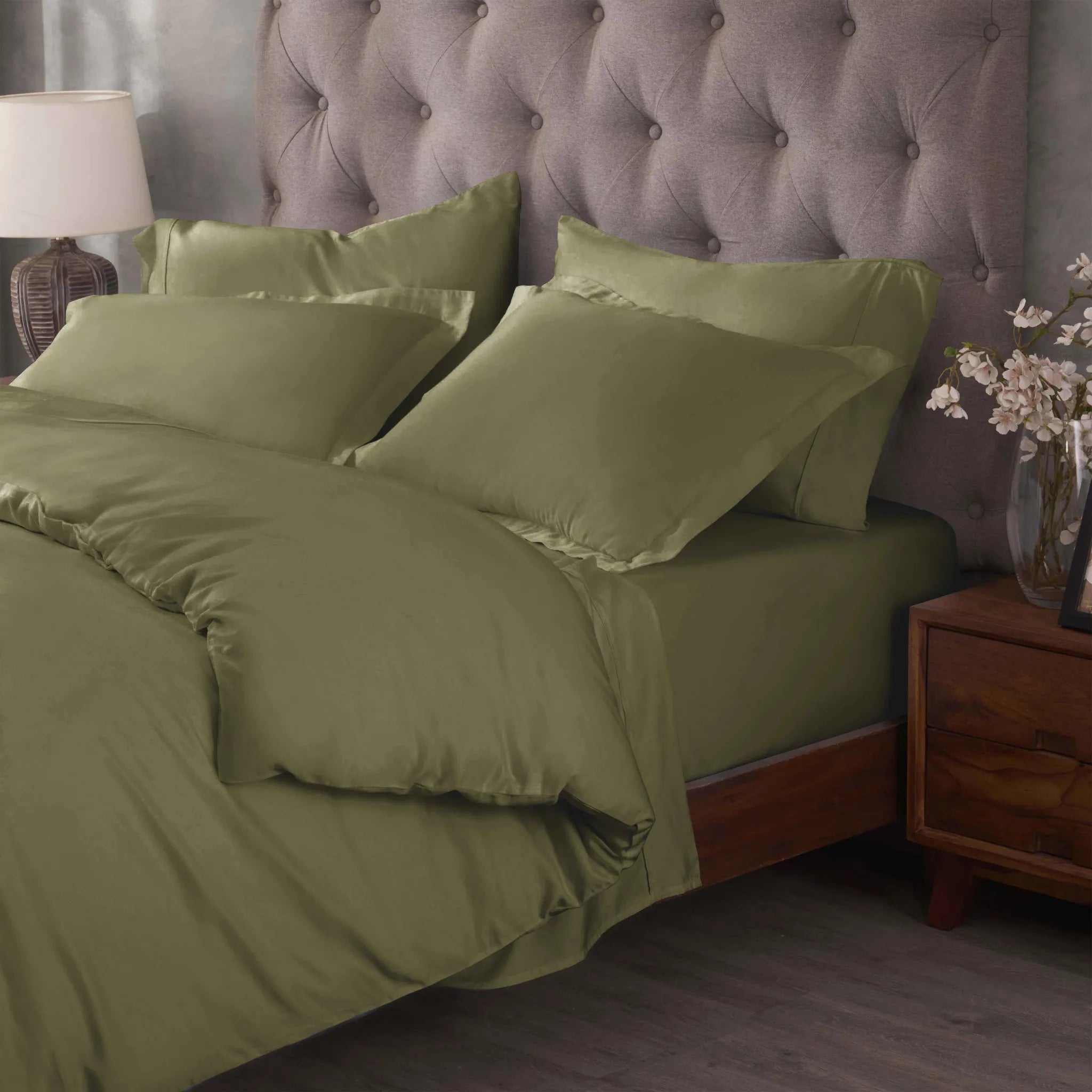 Egyptian Cotton 400 Thread Count Solid Luxury Duvet Cover Set - Egyptian Cotton Duvet Cover Set by Superior Brand