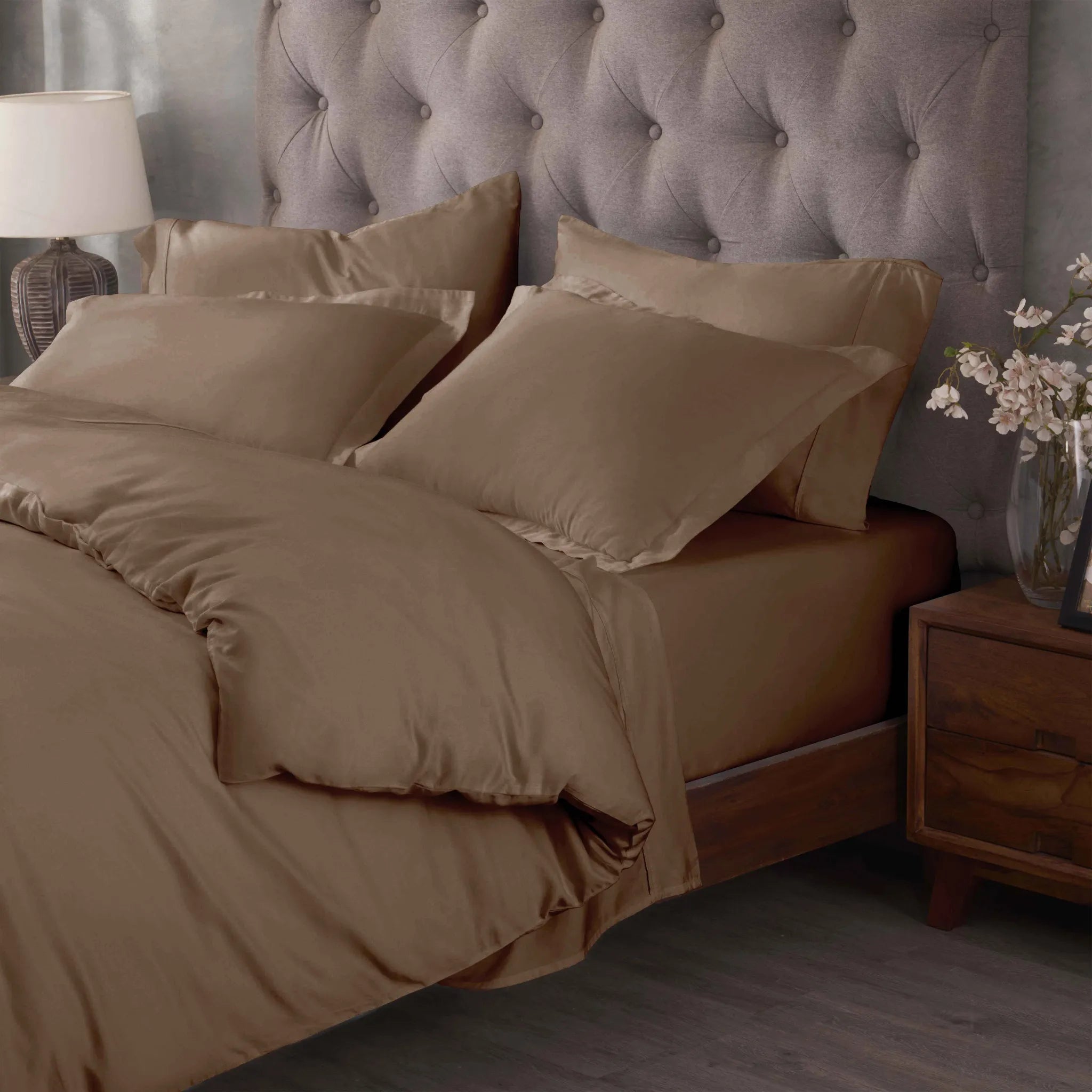 Egyptian Cotton 400 Thread Count Solid Luxury Duvet Cover Set - Egyptian Cotton Duvet Cover Set by Superior Brand