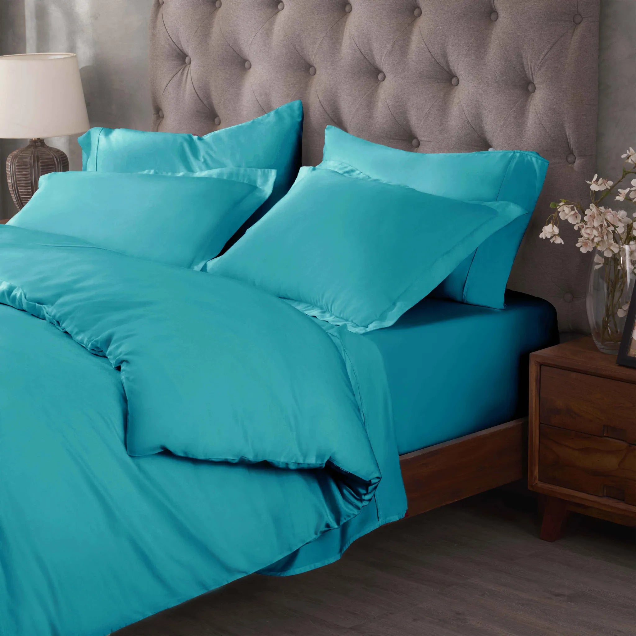 Egyptian Cotton 400 Thread Count Solid Luxury Duvet Cover Set - Egyptian Cotton Duvet Cover Set by Superior Brand