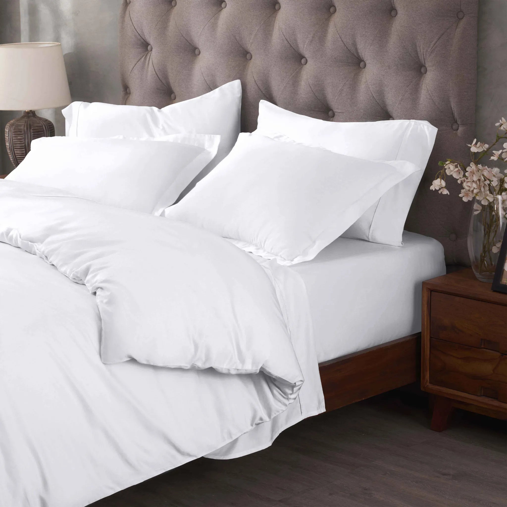 Egyptian Cotton 400 Thread Count Solid Luxury Duvet Cover Set - Egyptian Cotton Duvet Cover Set by Superior Brand