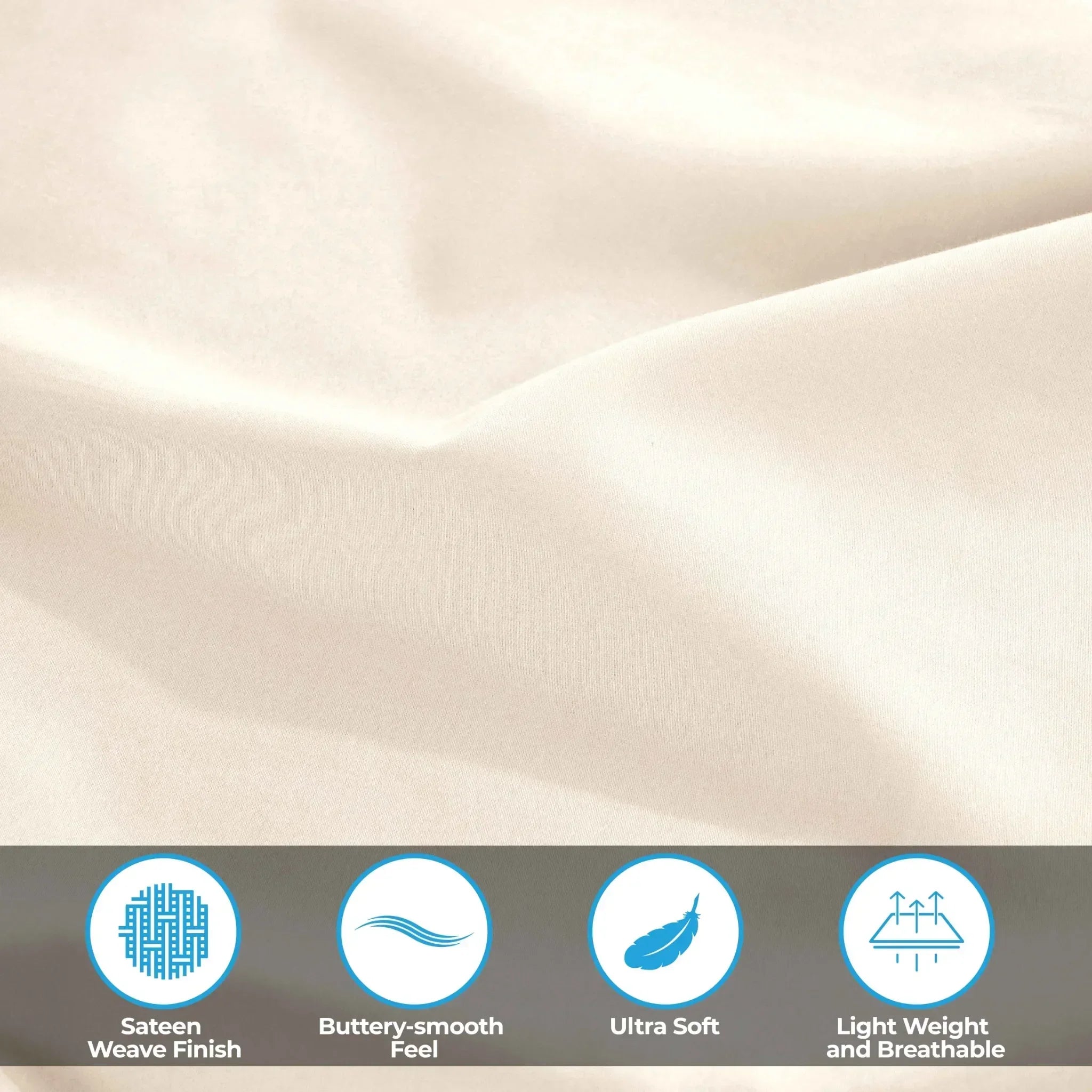 400 Thread Count Egyptian Cotton Sateen Bed Sheet Set - Egyptian Cotton Sheet Set by Superior Brand