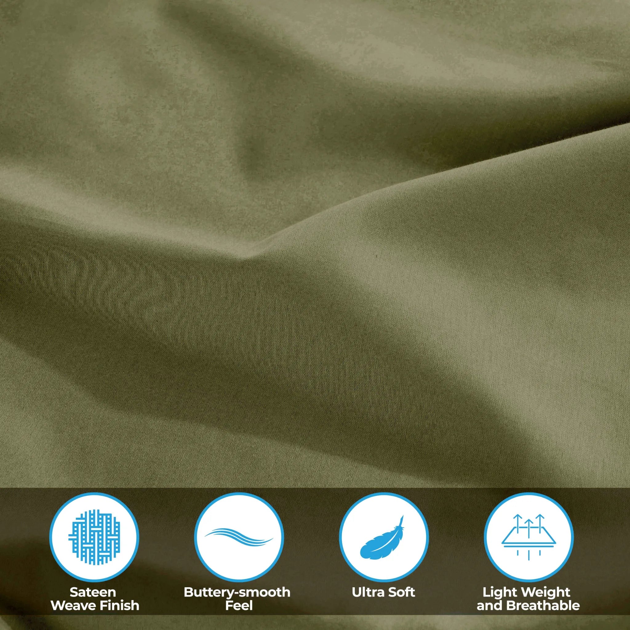 400 Thread Count Egyptian Cotton Sateen Bed Sheet Set - Egyptian Cotton Sheet Set by Superior Brand