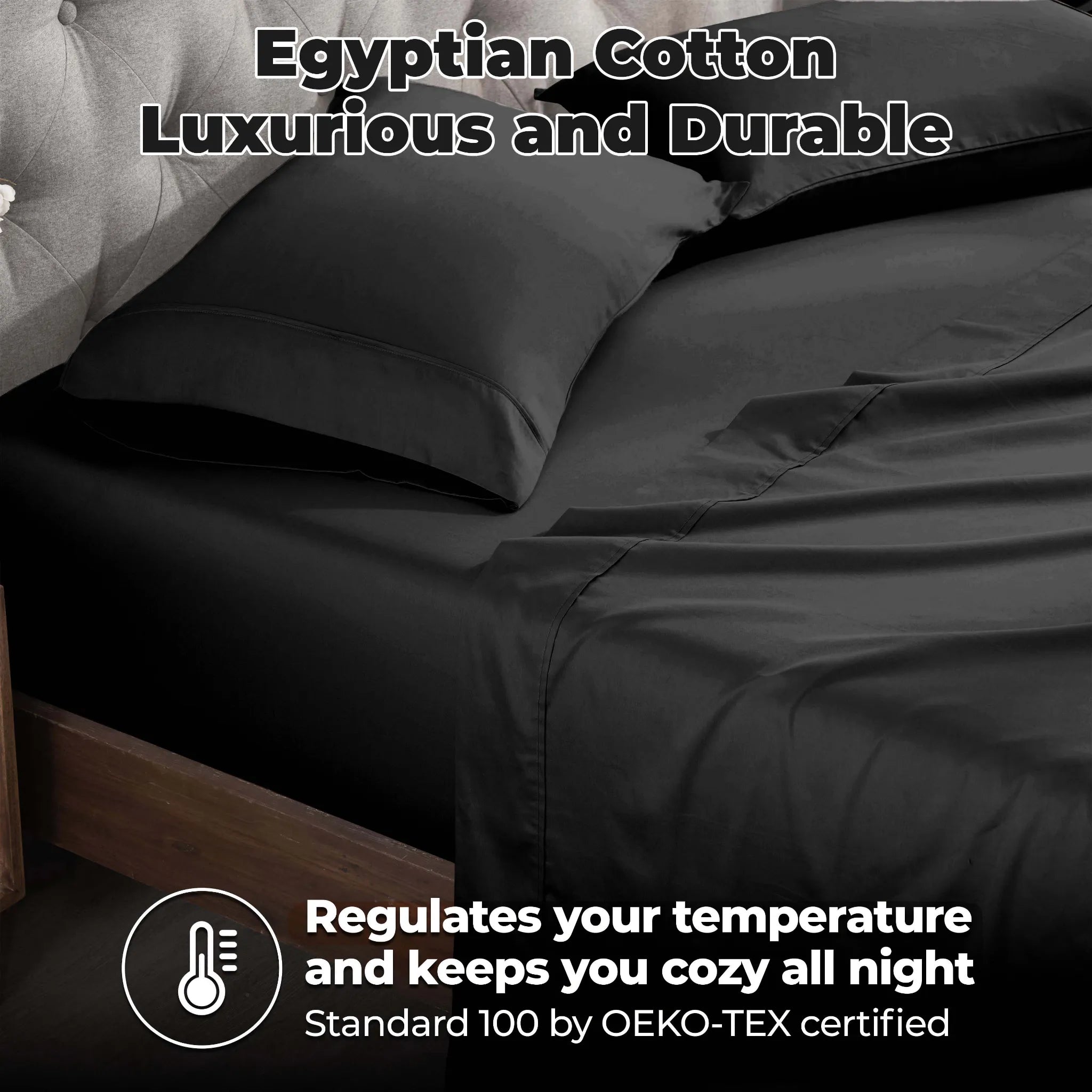 400 Thread Count Egyptian Cotton Sateen Bed Sheet Set - Egyptian Cotton Sheet Set by Superior Brand