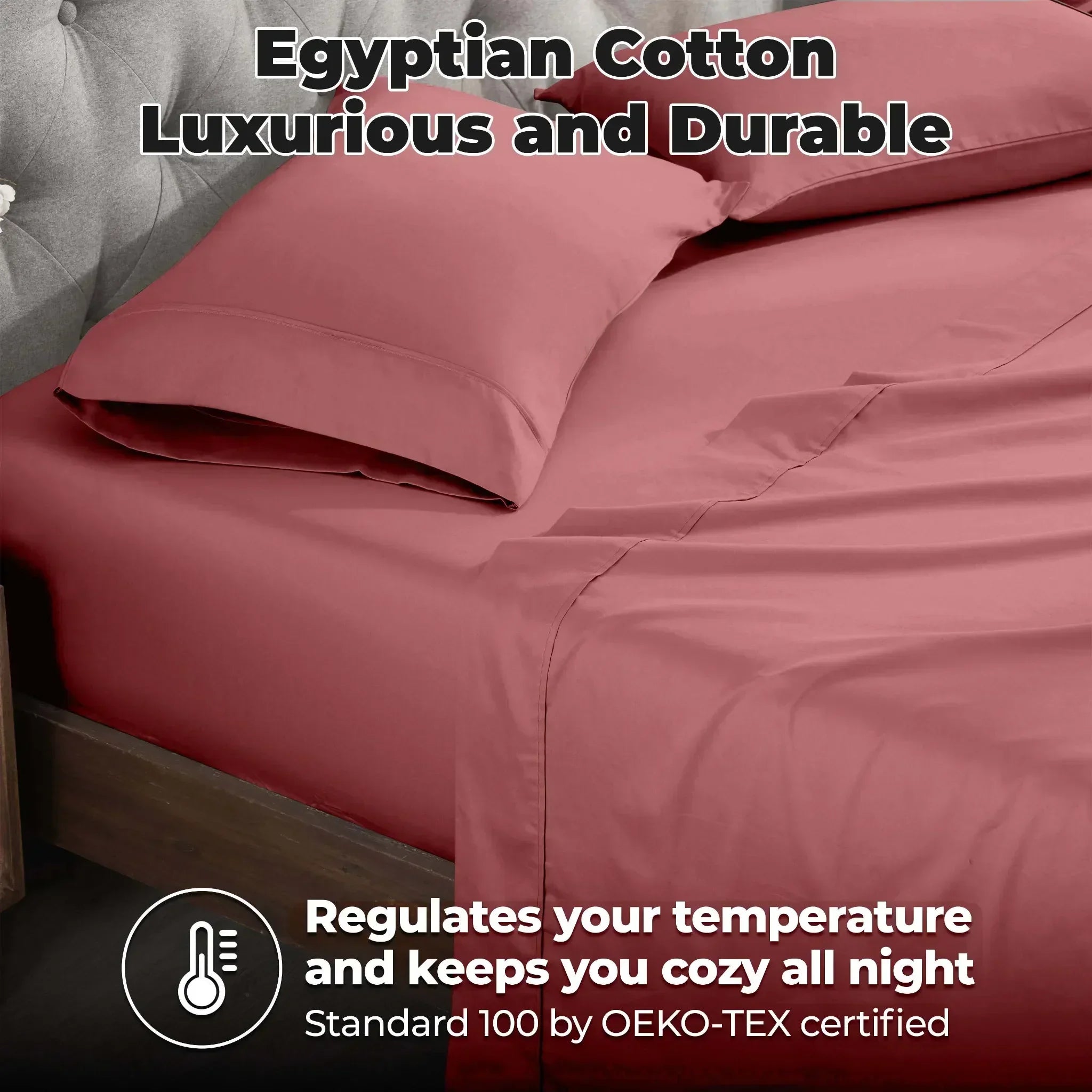 400 Thread Count Egyptian Cotton Sateen Bed Sheet Set - Egyptian Cotton Sheet Set by Superior Brand