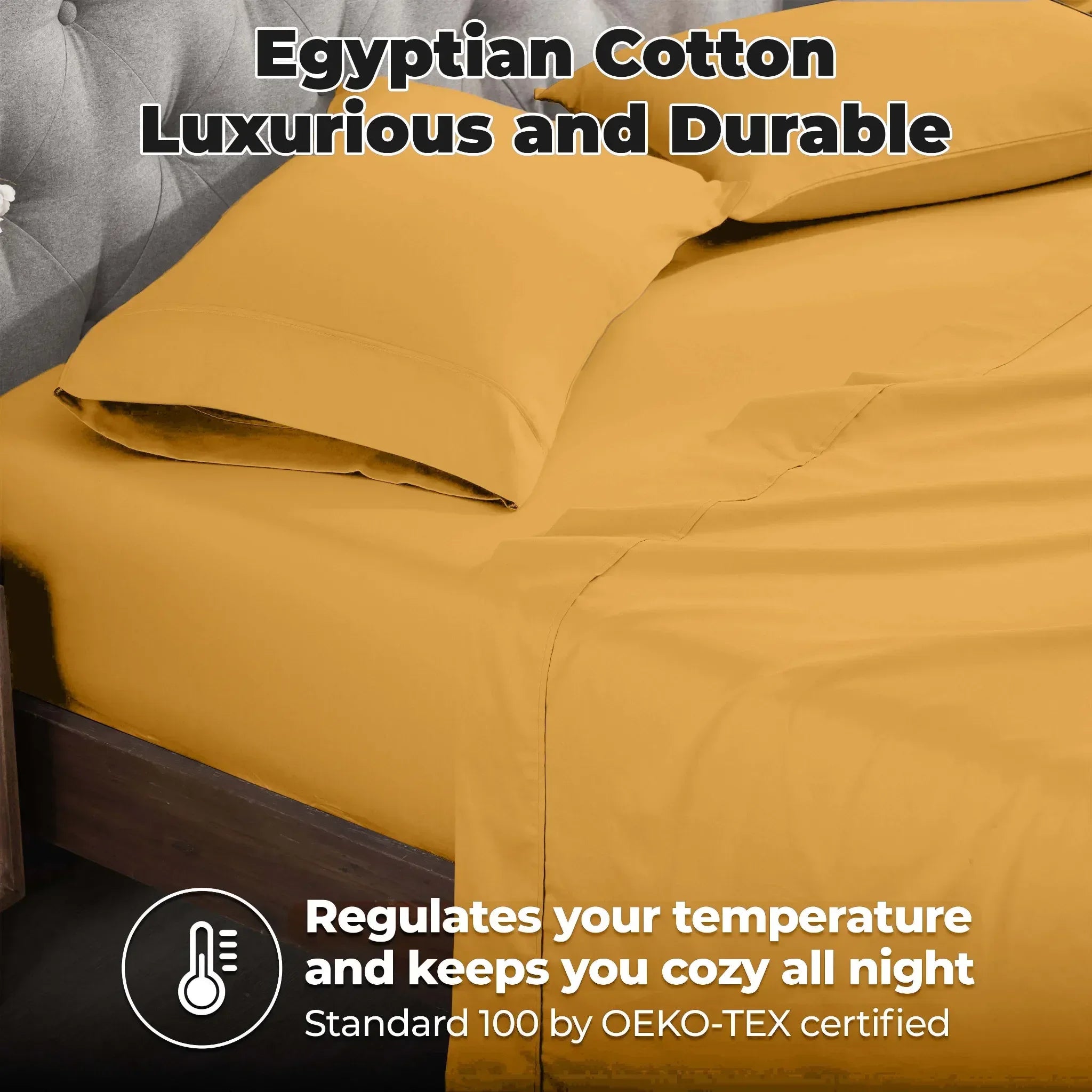 400 Thread Count Egyptian Cotton Sateen Bed Sheet Set - Egyptian Cotton Sheet Set by Superior Brand