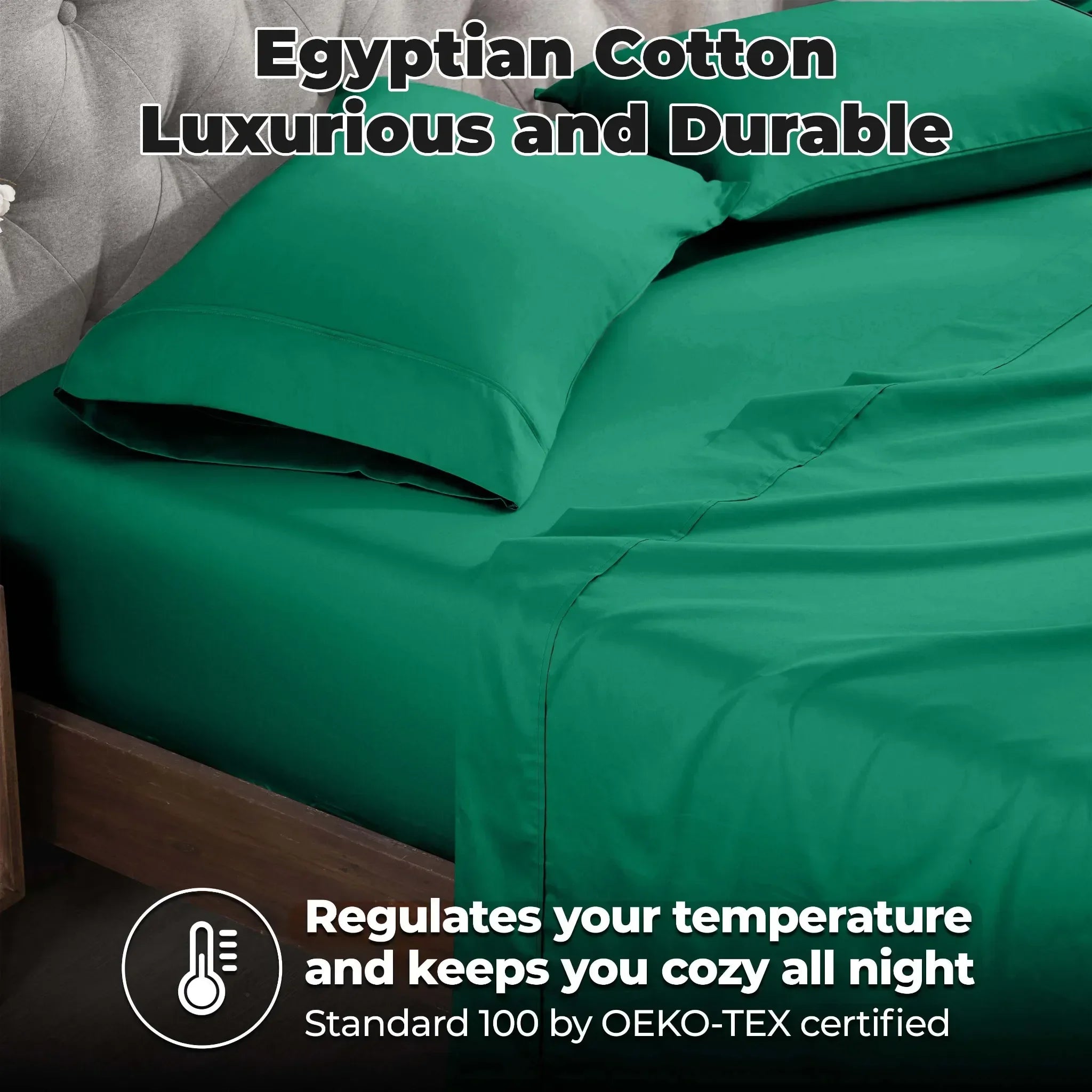 400 Thread Count Egyptian Cotton Sateen Bed Sheet Set - Egyptian Cotton Sheet Set by Superior Brand