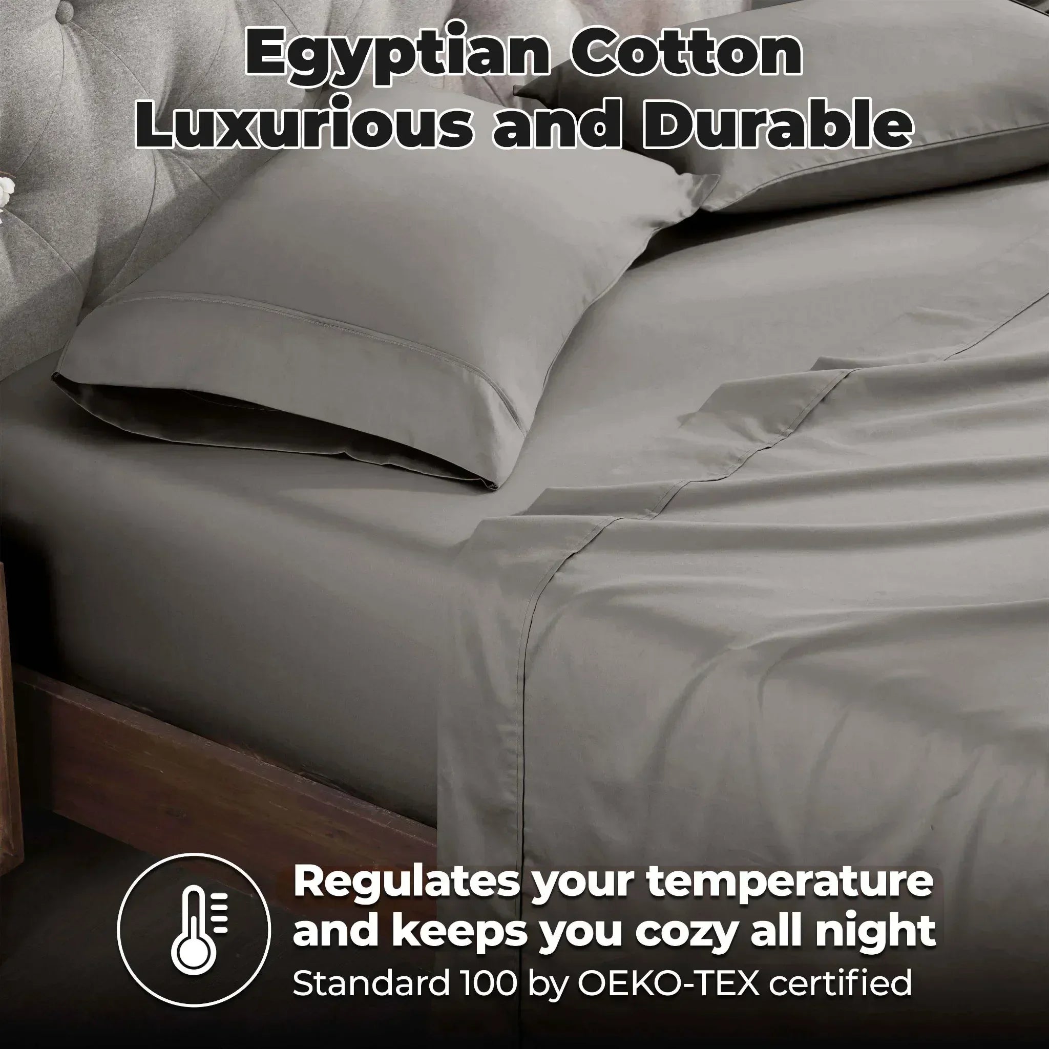 400 Thread Count Egyptian Cotton Sateen Bed Sheet Set - Egyptian Cotton Sheet Set by Superior Brand