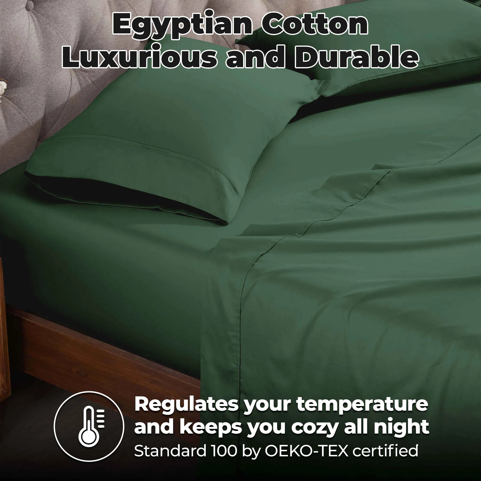 400 Thread Count Egyptian Cotton Sateen Bed Sheet Set - Egyptian Cotton Sheet Set by Superior Brand