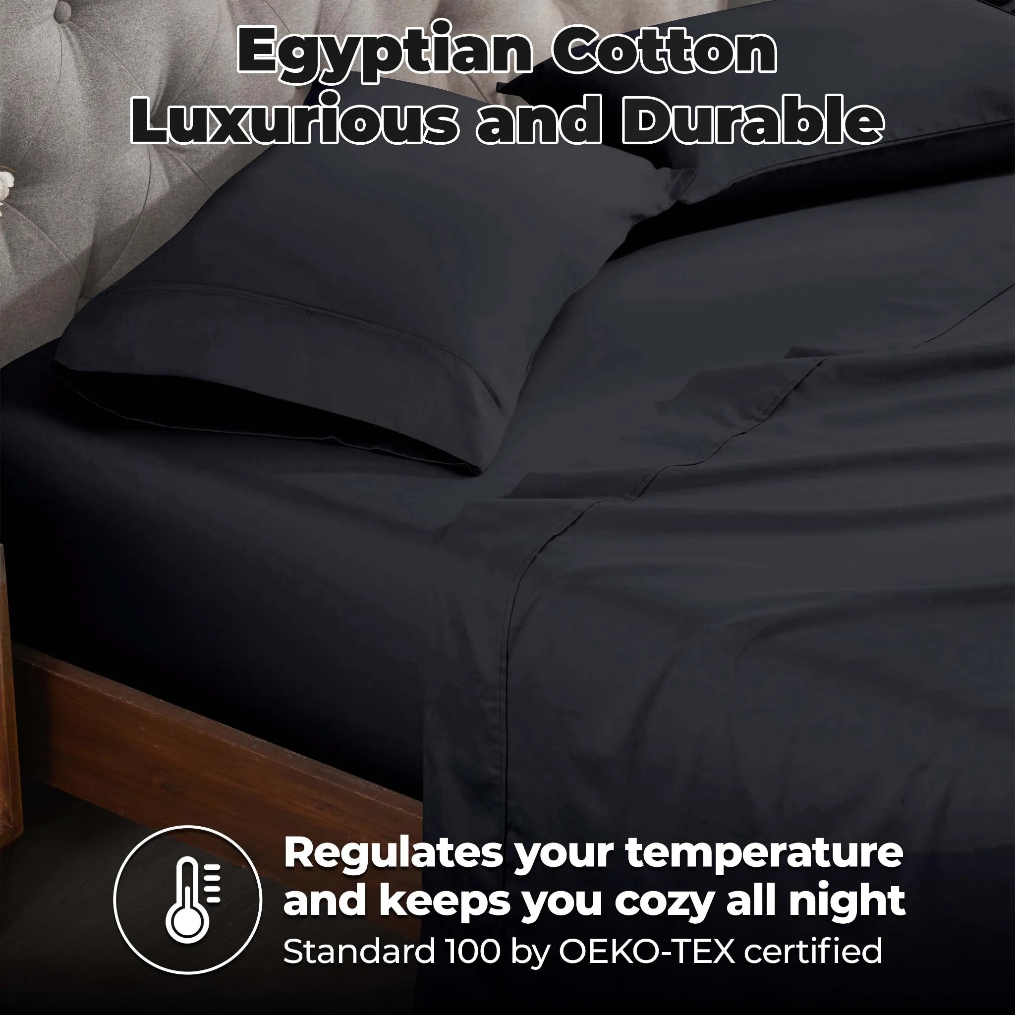 400 Thread Count Egyptian Cotton Sateen Bed Sheet Set - Egyptian Cotton Sheet Set by Superior Brand