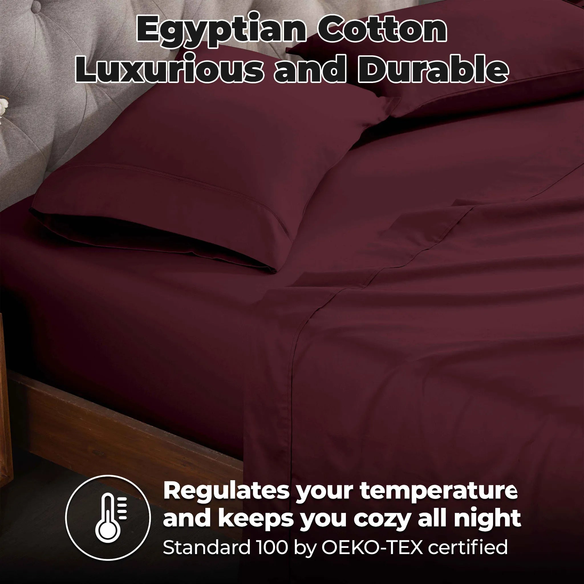 400 Thread Count Egyptian Cotton Sateen Bed Sheet Set - Egyptian Cotton Sheet Set by Superior Brand