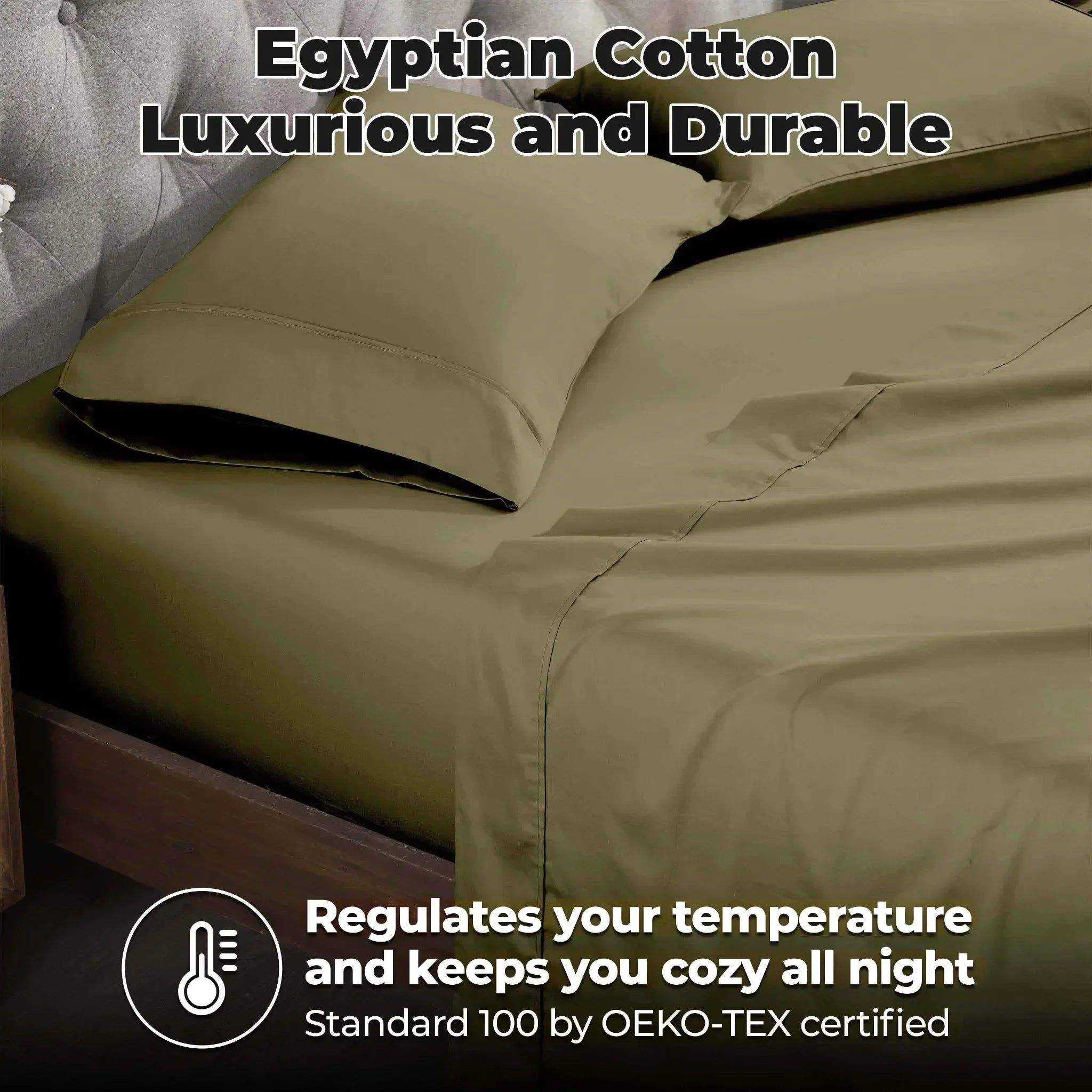 400 Thread Count Egyptian Cotton Sateen Bed Sheet Set - Egyptian Cotton Sheet Set by Superior Brand