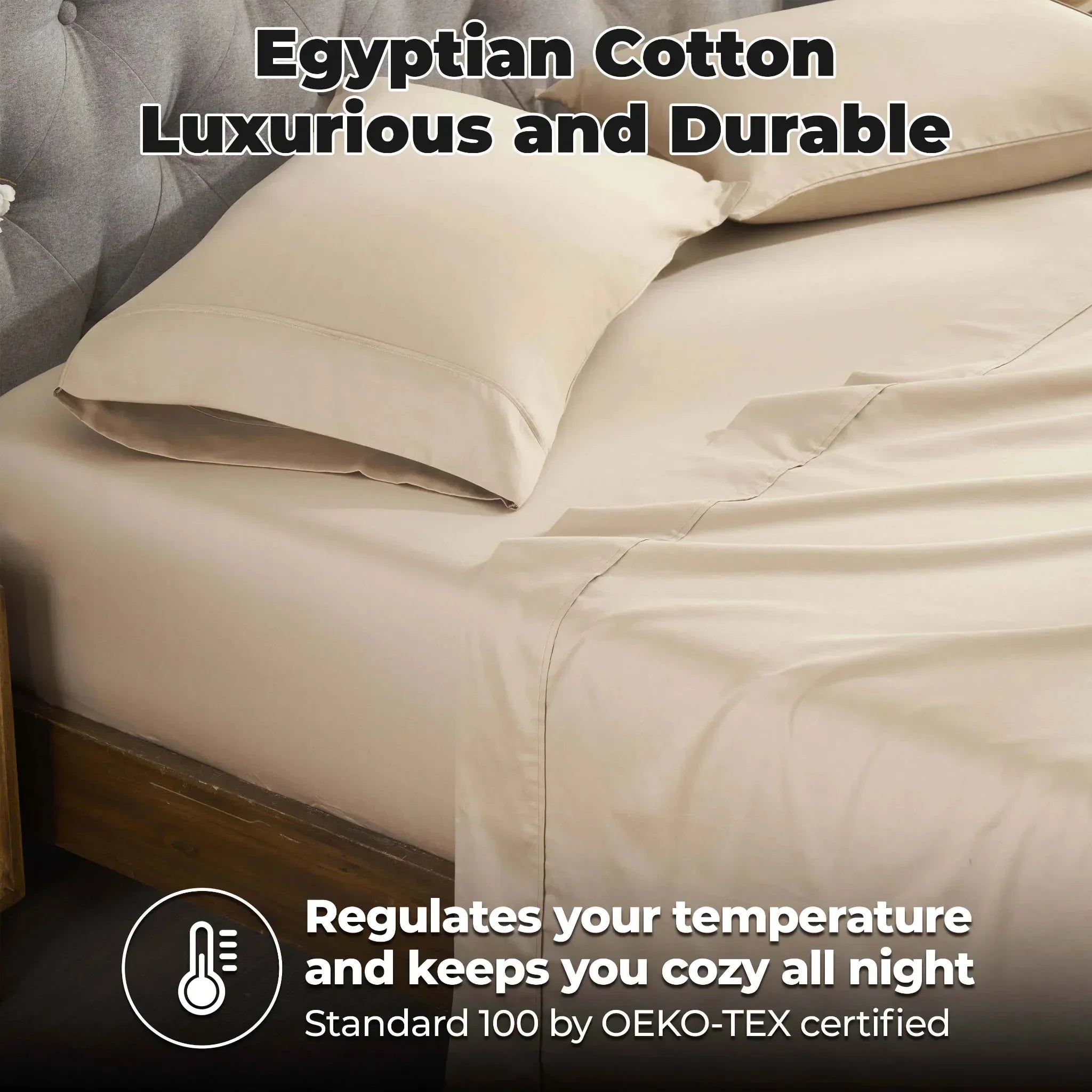 400 Thread Count Egyptian Cotton Sateen Bed Sheet Set - Egyptian Cotton Sheet Set by Superior Brand
