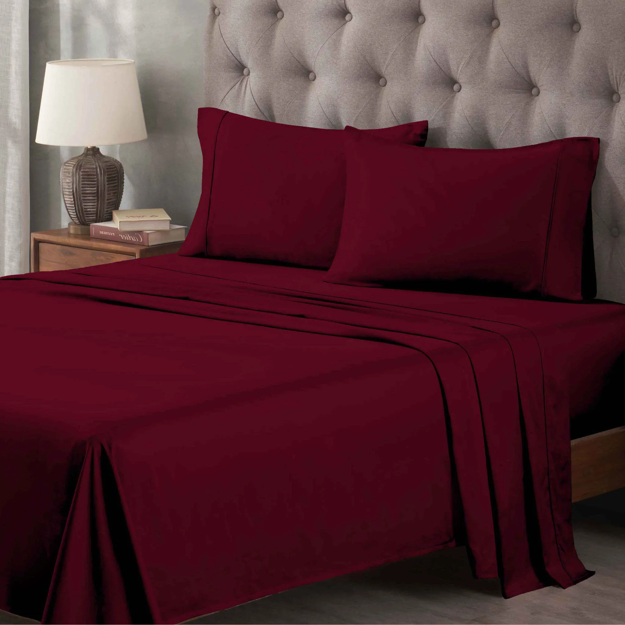 400 Thread Count Egyptian Cotton Sateen Bed Sheet Set - Egyptian Cotton Sheet Set by Superior Brand