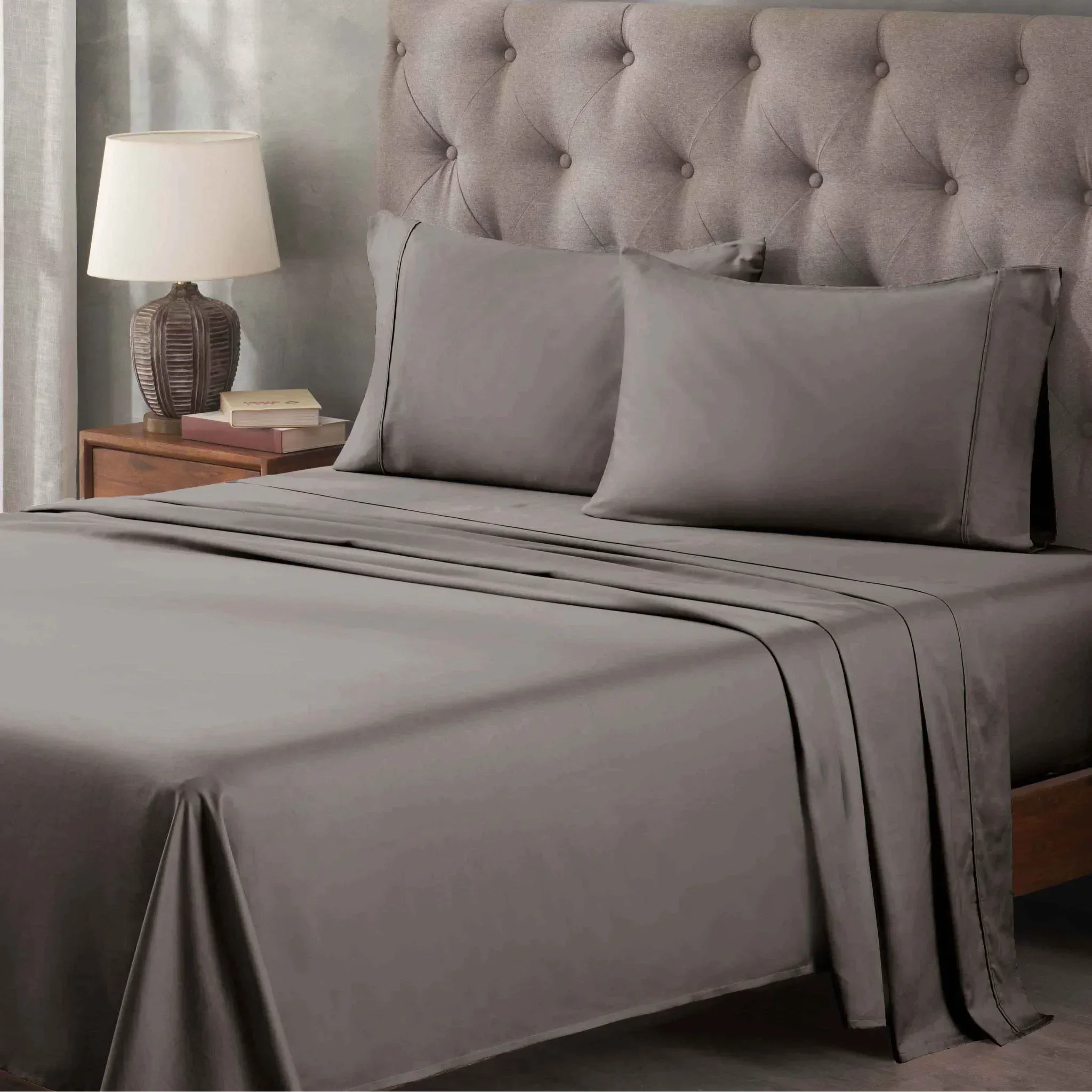 400 Thread Count Egyptian Cotton Sateen Bed Sheet Set - Egyptian Cotton Sheet Set by Superior Brand