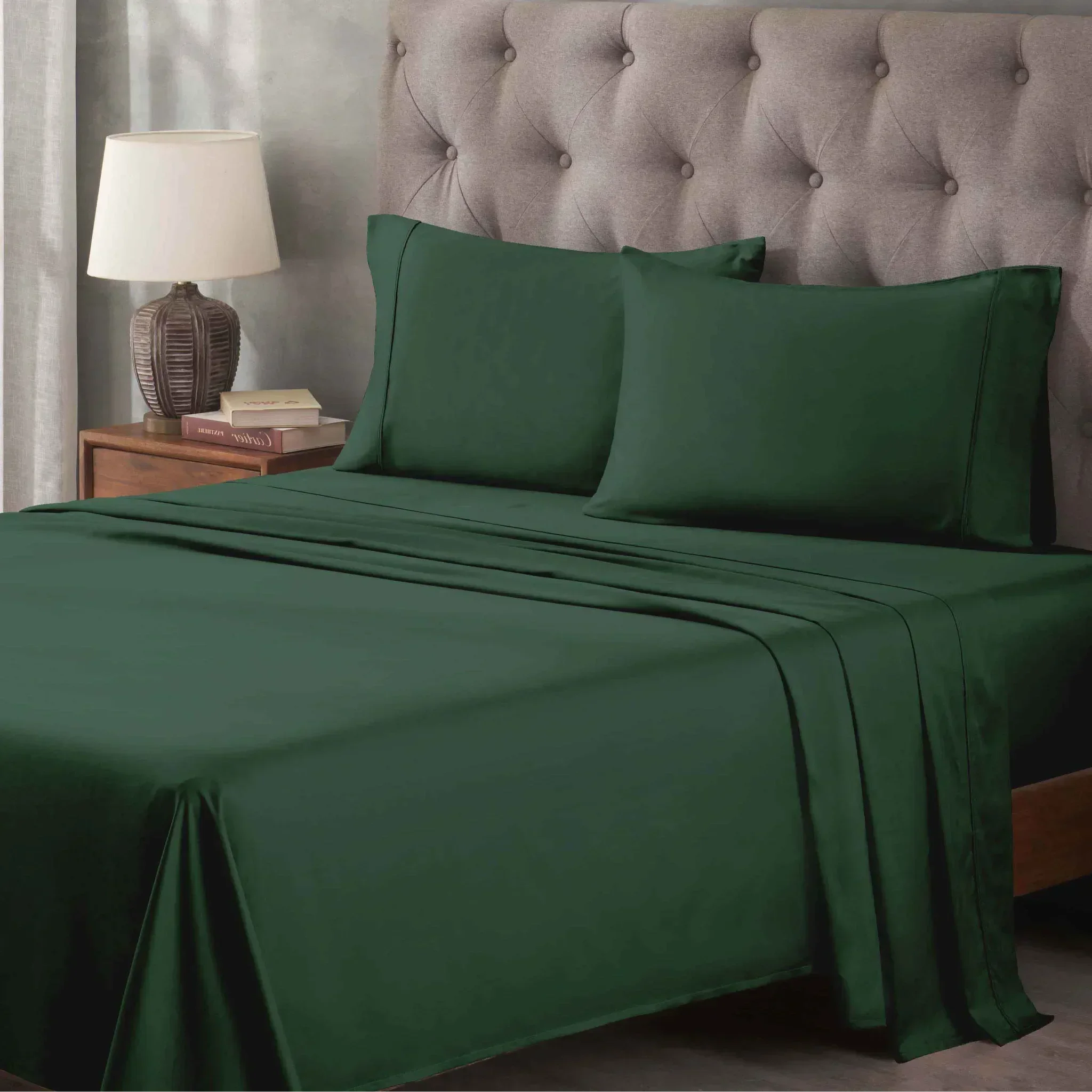 400 Thread Count Egyptian Cotton Sateen Bed Sheet Set - Egyptian Cotton Sheet Set by Superior Brand
