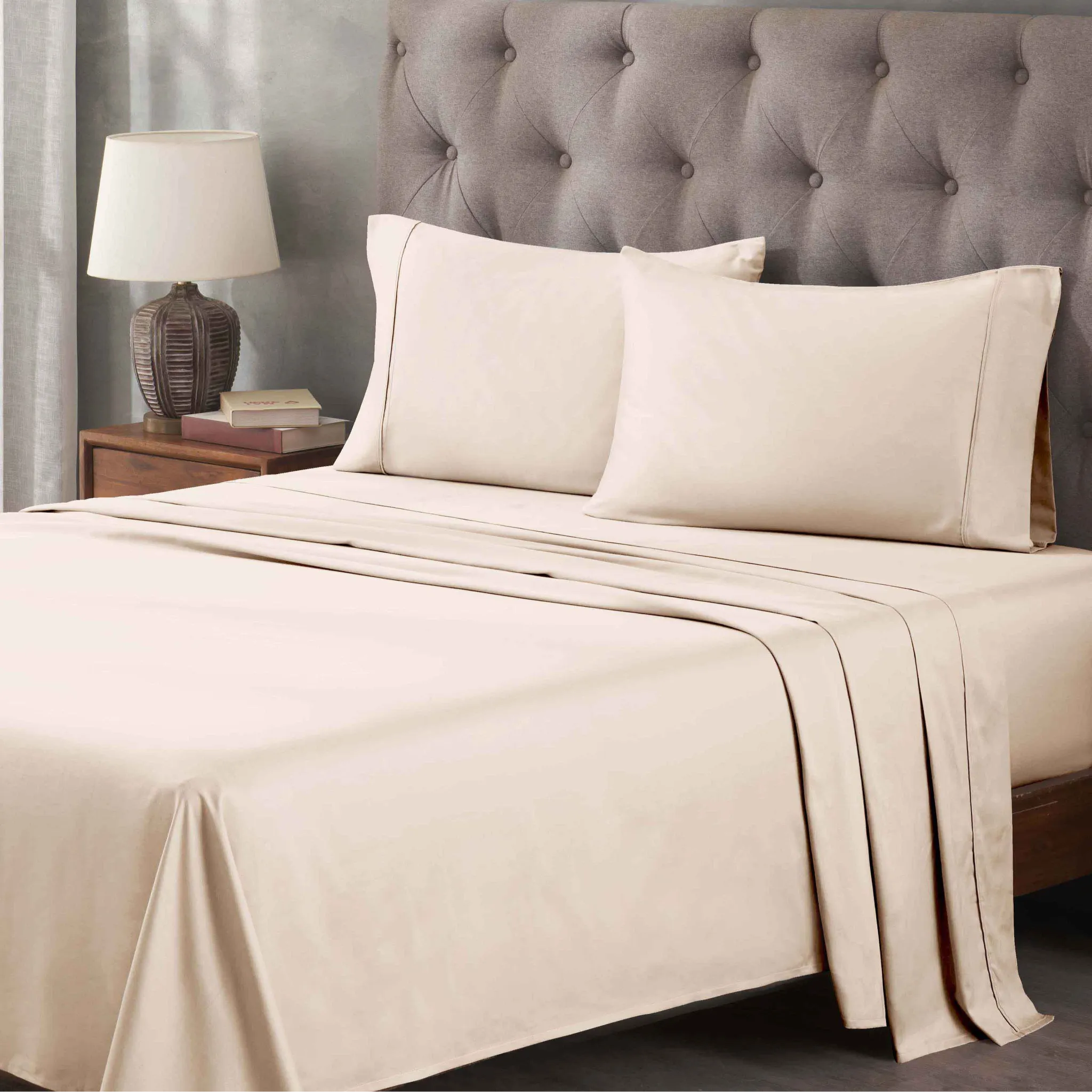 400 Thread Count Egyptian Cotton Sateen Bed Sheet Set - Egyptian Cotton Sheet Set by Superior Brand