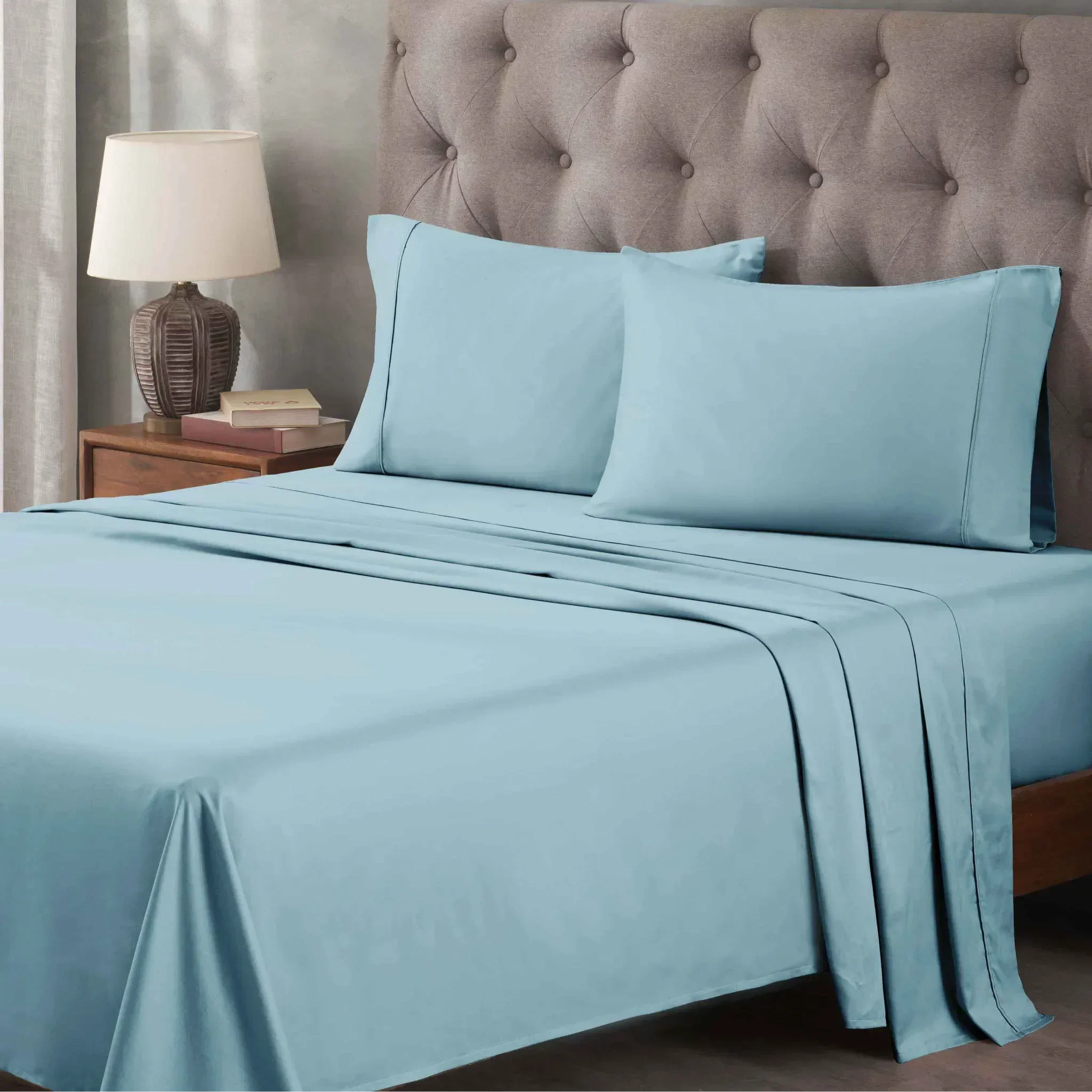 400 Thread Count Egyptian Cotton Sateen Bed Sheet Set - Egyptian Cotton Sheet Set by Superior Brand