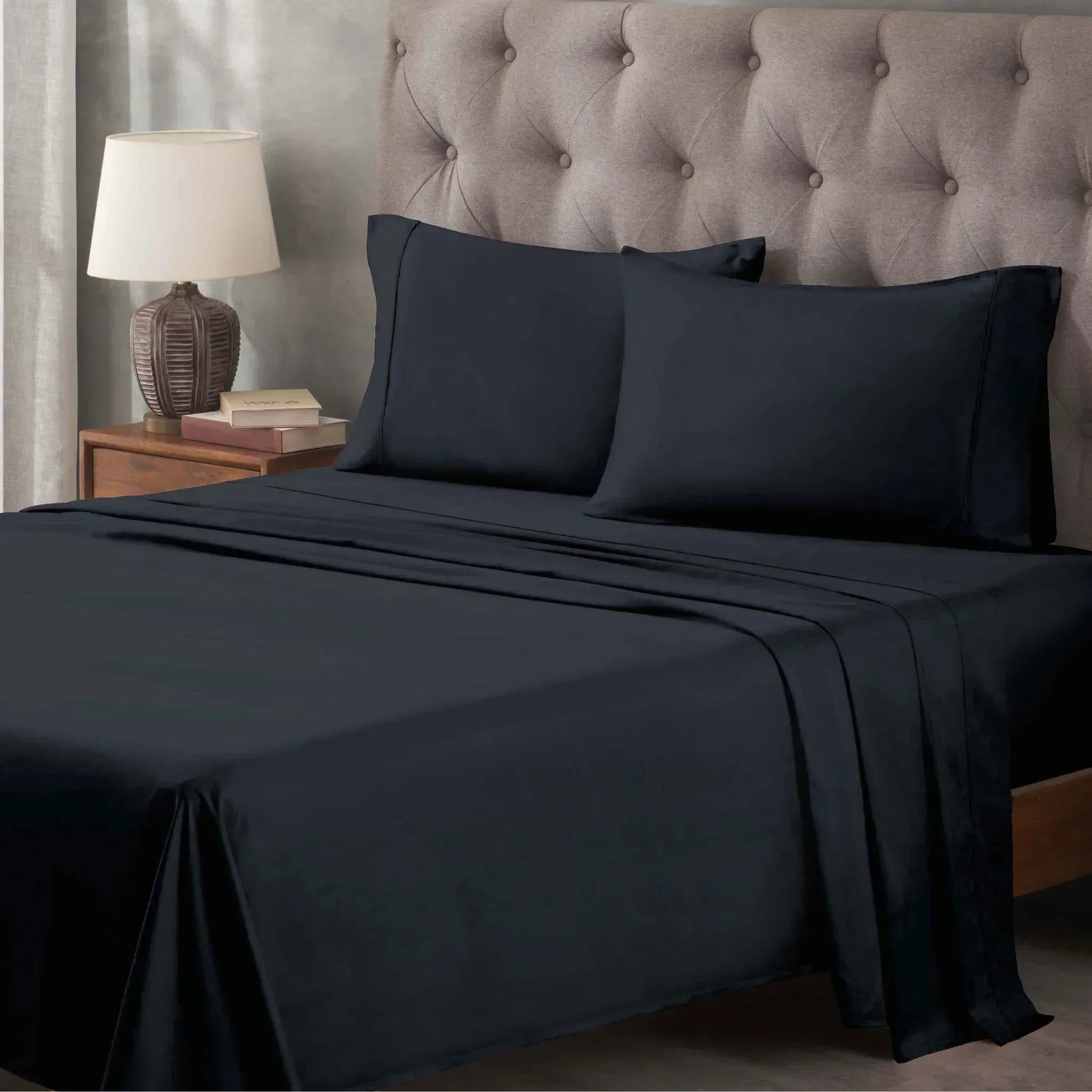 400 Thread Count Egyptian Cotton Sateen Bed Sheet Set - Egyptian Cotton Sheet Set by Superior Brand