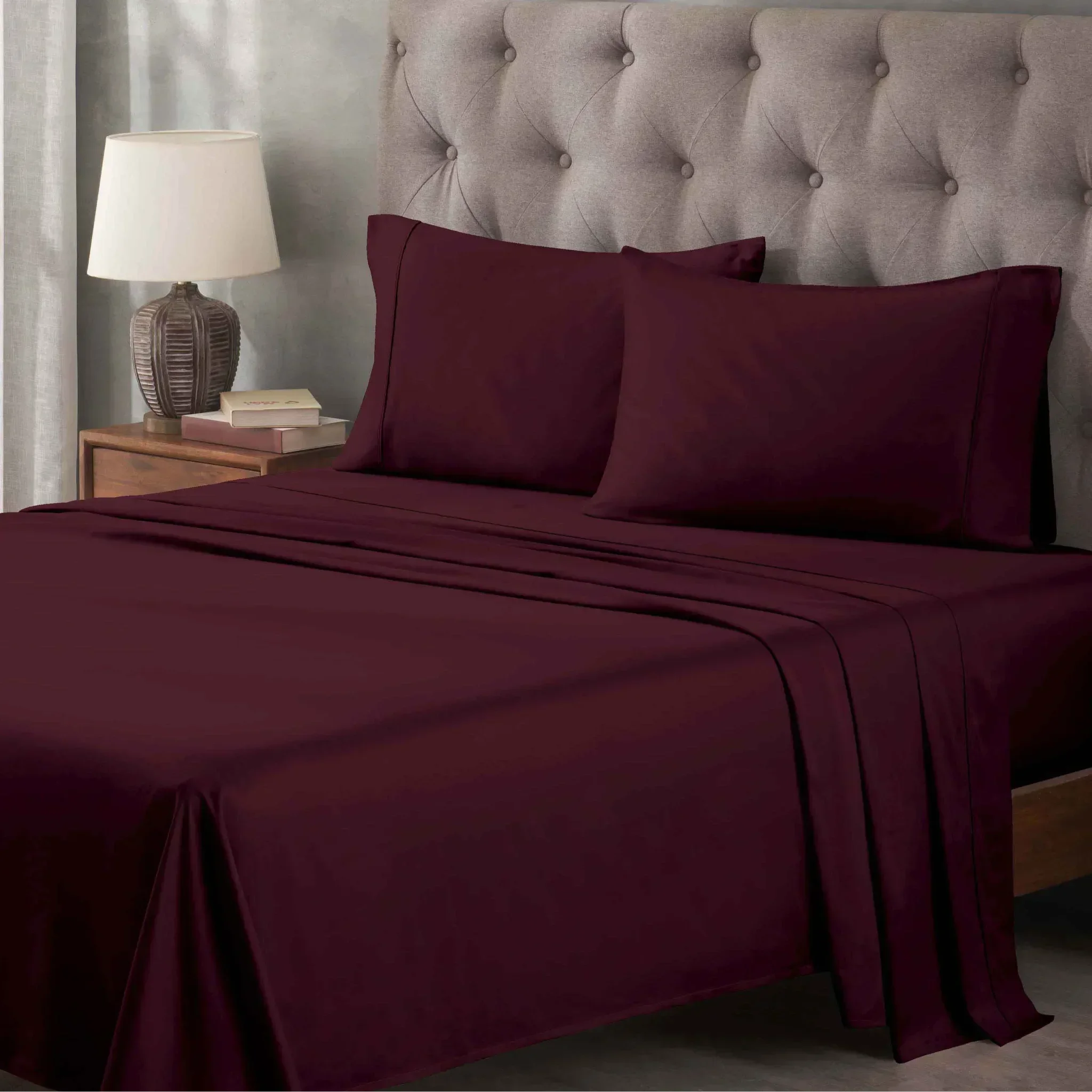 400 Thread Count Egyptian Cotton Sateen Bed Sheet Set - Egyptian Cotton Sheet Set by Superior Brand