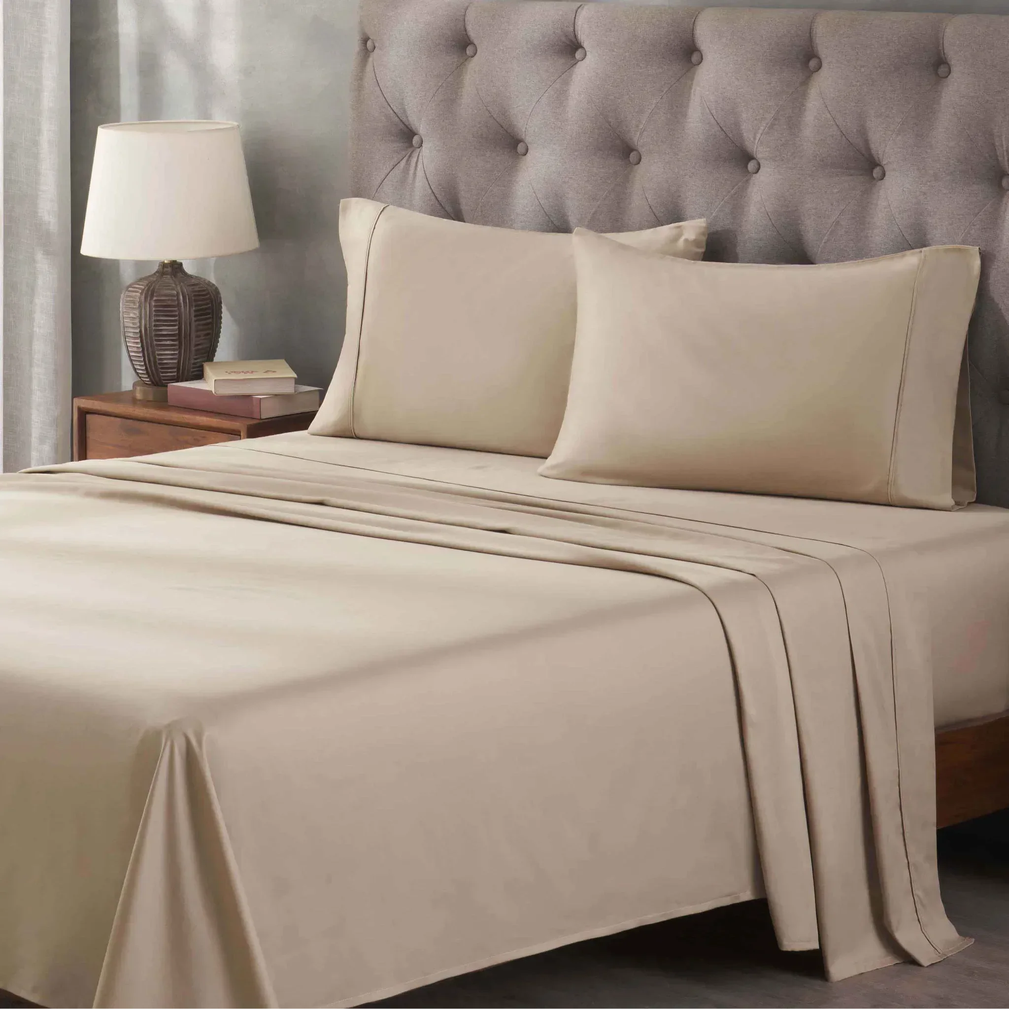 400 Thread Count Egyptian Cotton Sateen Bed Sheet Set - Egyptian Cotton Sheet Set by Superior Brand