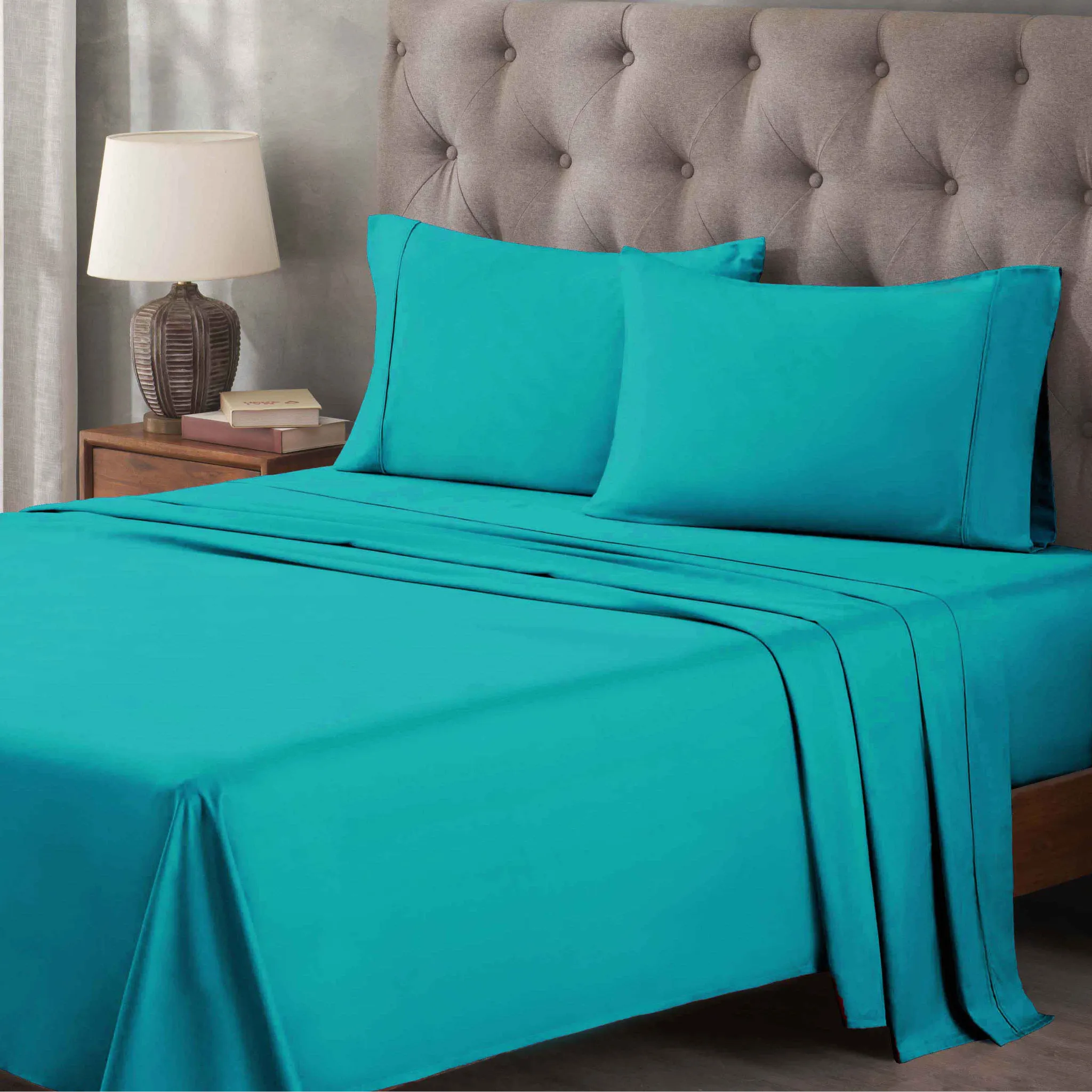 400 Thread Count Egyptian Cotton Sateen Bed Sheet Set - Egyptian Cotton Sheet Set by Superior Brand