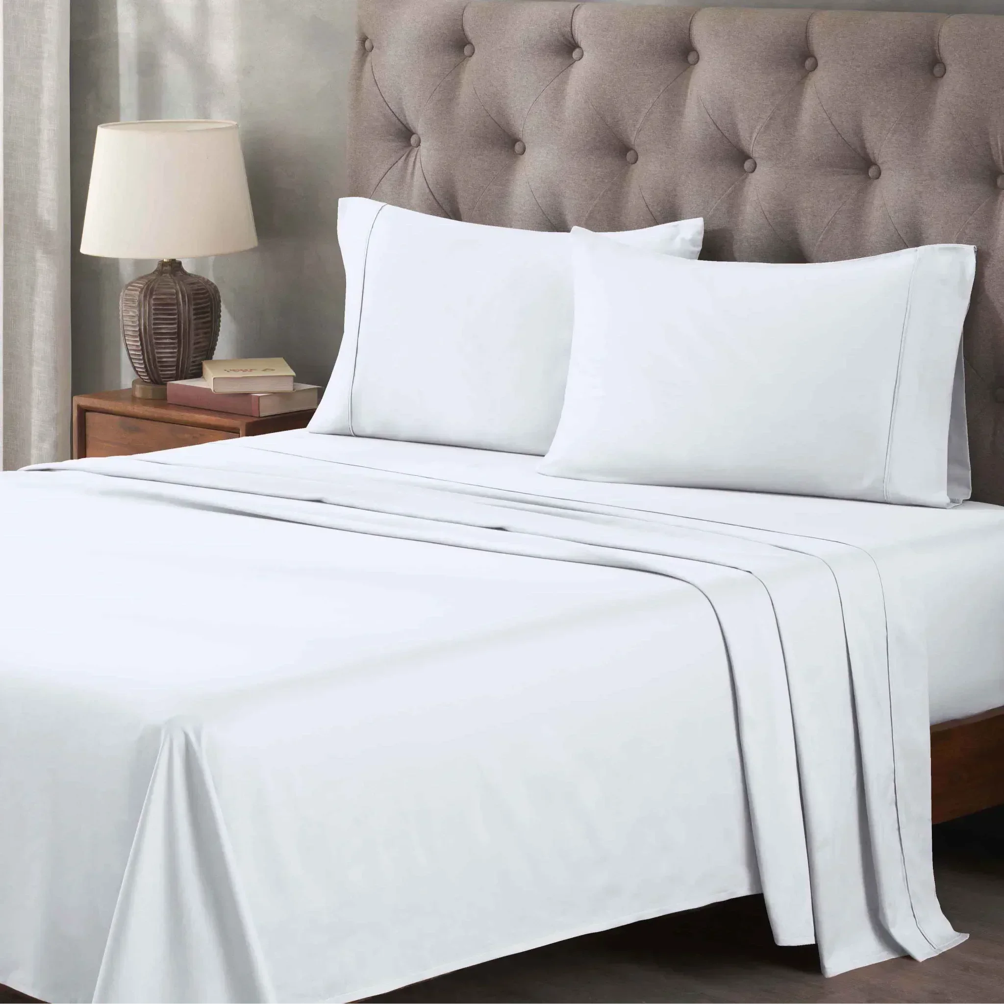 400 Thread Count Egyptian Cotton Sateen Bed Sheet Set - Egyptian Cotton Sheet Set by Superior Brand