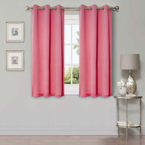 Solid Machine Washable Room Darkening Blackout Curtains, Set of 2 - Pink