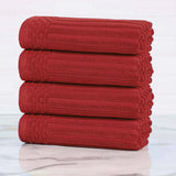 Soho Ribbed Cotton Super Absorbent 4 Piece Hand Towel Set - Hand Towel Set by Superior Brand