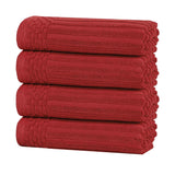 Soho Ribbed Cotton Super Absorbent 4 Piece Hand Towel Set - Hand Towel Set by Superior Brand