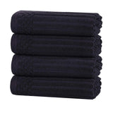 Soho Ribbed Cotton Super Absorbent 4 Piece Hand Towel Set - Hand Towel Set by Superior Brand