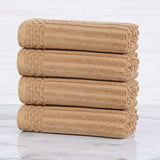 Soho Ribbed Cotton Super Absorbent 4 Piece Hand Towel Set - Hand Towel Set by Superior Brand