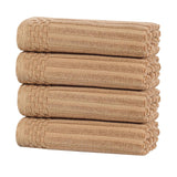 Soho Ribbed Cotton Super Absorbent 4 Piece Hand Towel Set - Hand Towel Set by Superior Brand
