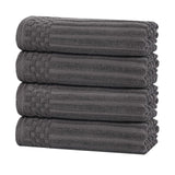 Soho Ribbed Cotton Super Absorbent 4 Piece Hand Towel Set - Hand Towel Set by Superior Brand