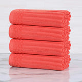 Soho Ribbed Cotton Super Absorbent 4 Piece Hand Towel Set - Hand Towel Set by Superior Brand