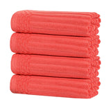 Soho Ribbed Cotton Super Absorbent 4 Piece Hand Towel Set - Hand Towel Set by Superior Brand