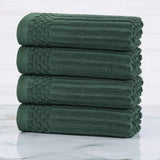 Soho Ribbed Cotton Super Absorbent 4 Piece Hand Towel Set - Hand Towel Set by Superior Brand