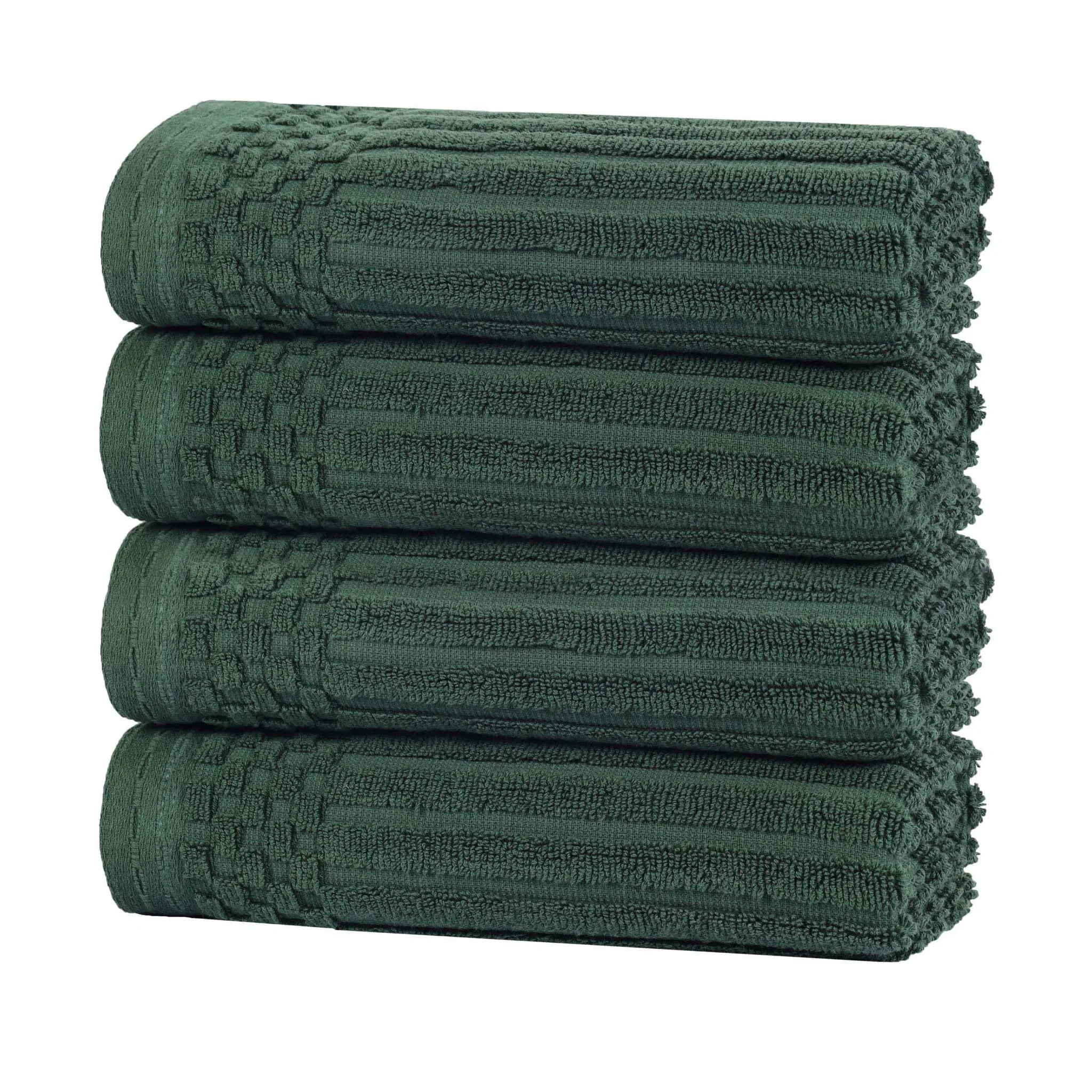 Soho Ribbed Cotton Super Absorbent 4 Piece Hand Towel Set - Hand Towel Set by Superior Brand