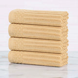 Soho Ribbed Cotton Super Absorbent 4 Piece Hand Towel Set - Hand Towel Set by Superior Brand