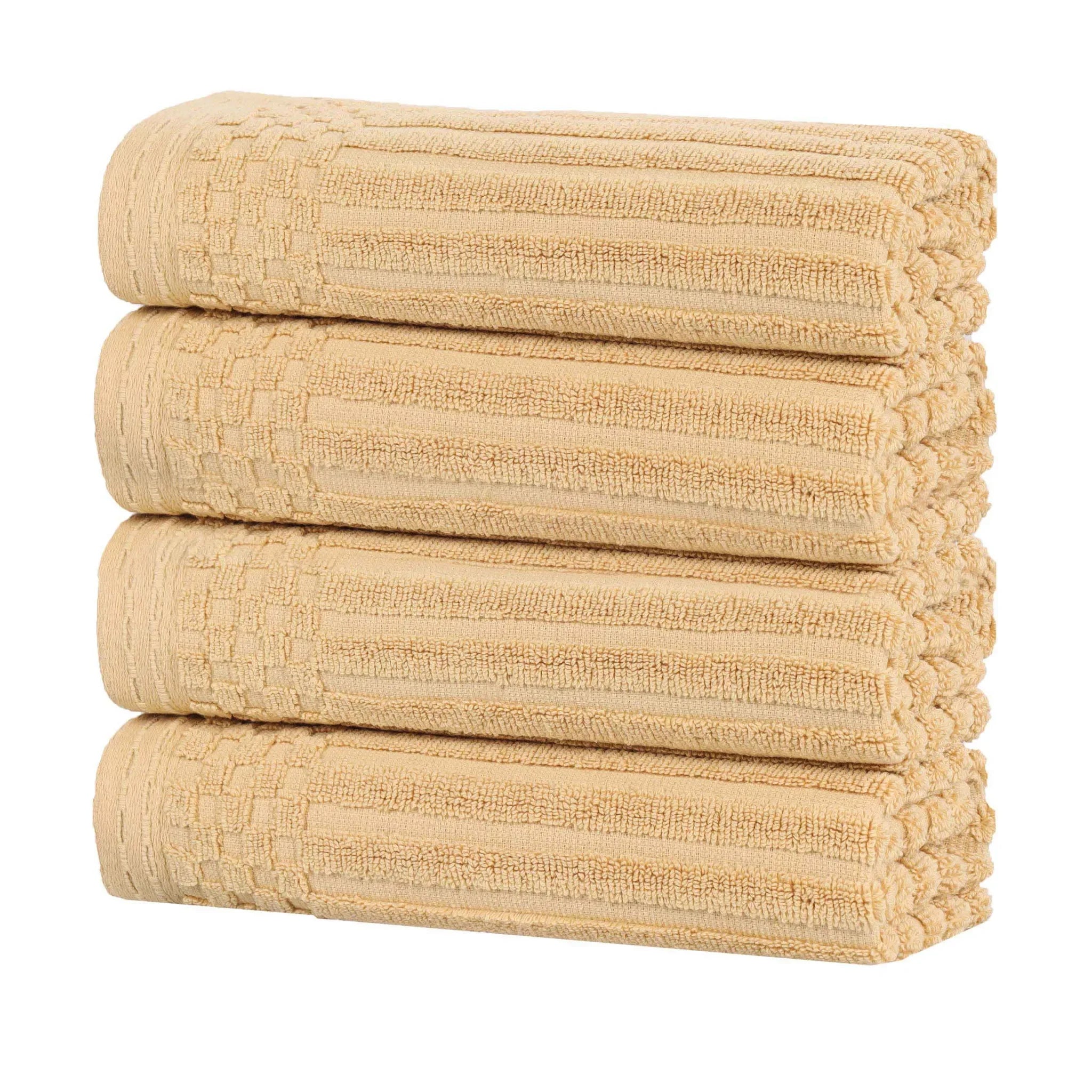 Soho Ribbed Cotton Super Absorbent 4 Piece Hand Towel Set - Hand Towel Set by Superior Brand