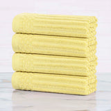 Soho Ribbed Cotton Super Absorbent 4 Piece Hand Towel Set - Hand Towel Set by Superior Brand