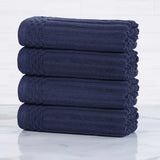 Soho Ribbed Cotton Super Absorbent 4 Piece Hand Towel Set - Hand Towel Set by Superior Brand
