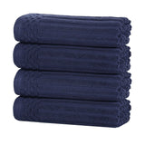 Soho Ribbed Cotton Super Absorbent 4 Piece Hand Towel Set - Hand Towel Set by Superior Brand