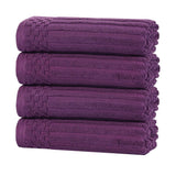 Soho Ribbed Cotton Super Absorbent 4 Piece Hand Towel Set - Hand Towel Set by Superior Brand