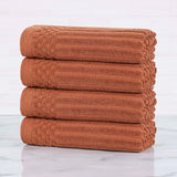 Soho Ribbed Cotton Super Absorbent 4 Piece Hand Towel Set - Hand Towel Set by Superior Brand